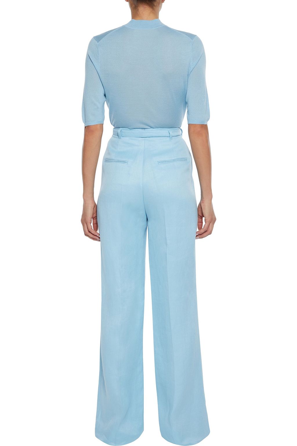 GABRIELA HEARST Belted linen wide-leg pants