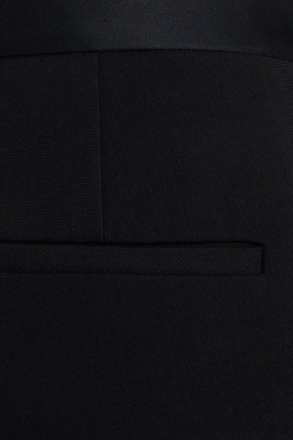THEORY Satin-trimmed grain de poudre tapered pants