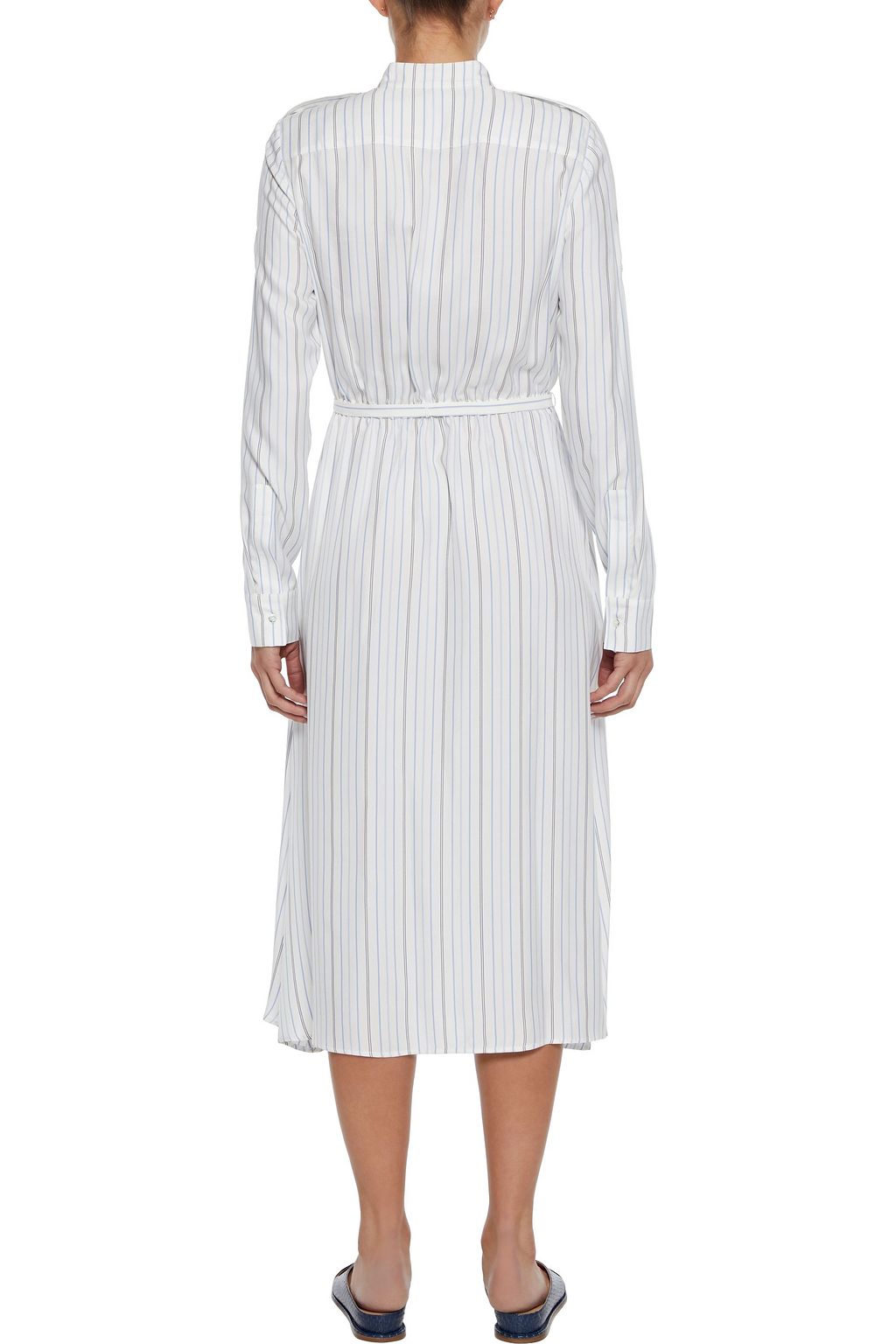 GABRIELA HEARST Terrell pinstriped silk-twill midi shirt dress
