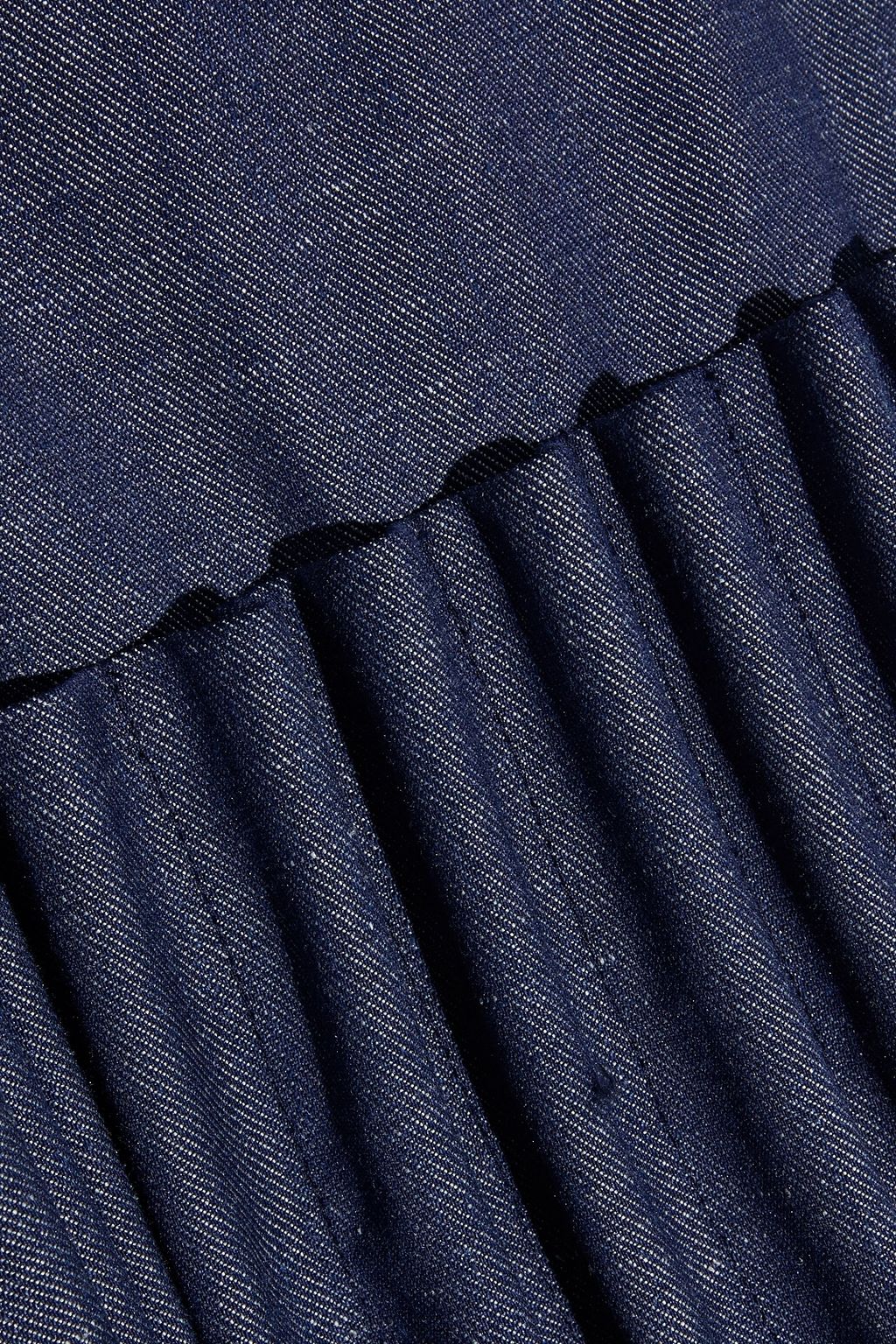 GABRIELA HEARST Gala off-the-shoulder pleated wool, silk and linen-blend twill maxi dress
