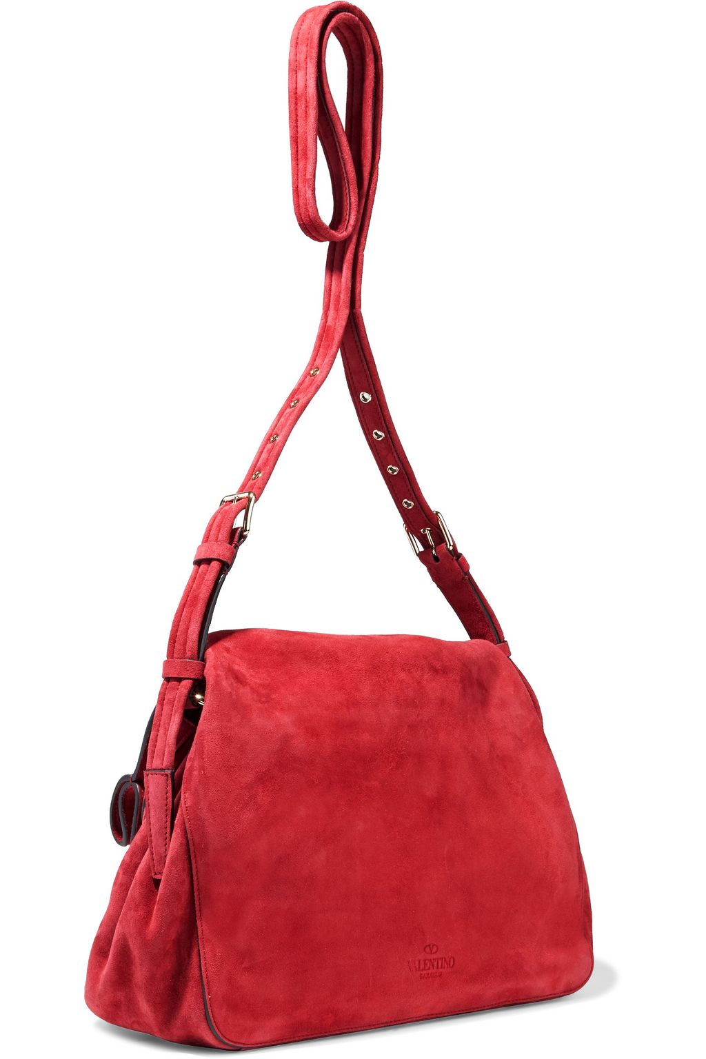 VALENTINO GARAVANI Bloomy gathered suede shoulder bag