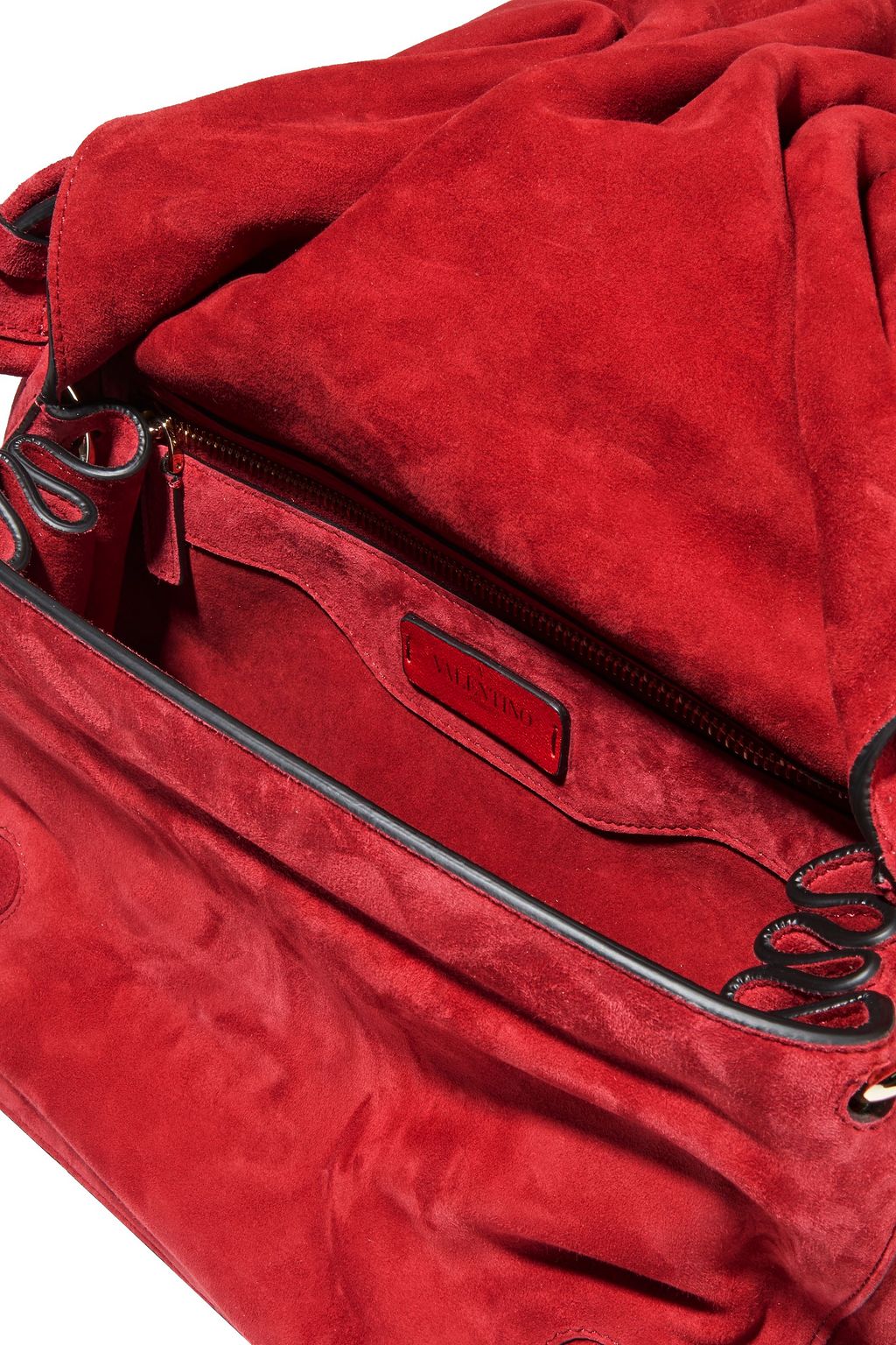 VALENTINO GARAVANI Bloomy gathered suede shoulder bag