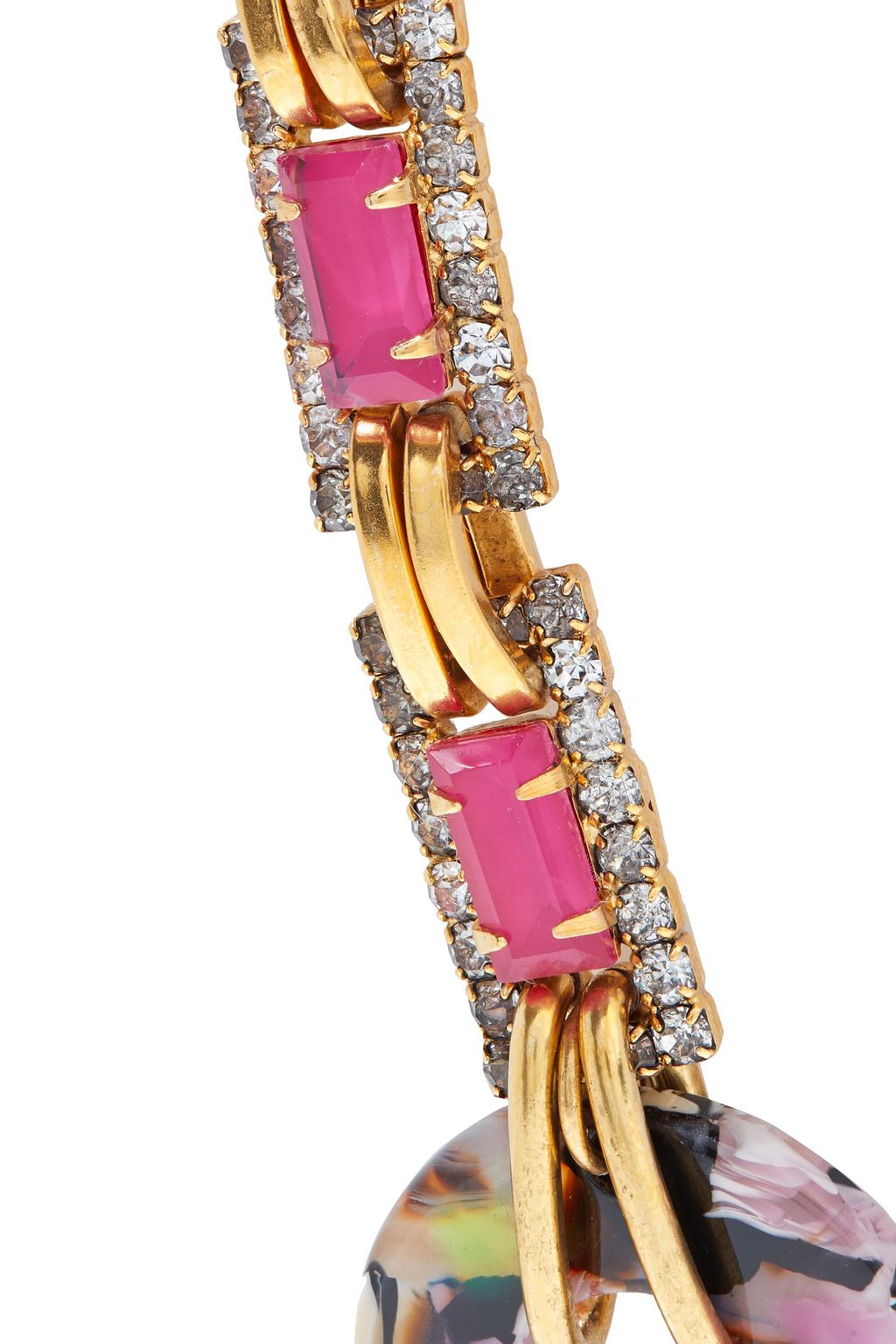 ELIZABETH COLE Hannahlee 24-karat gold-plated, crystal and marbled acetate earrings