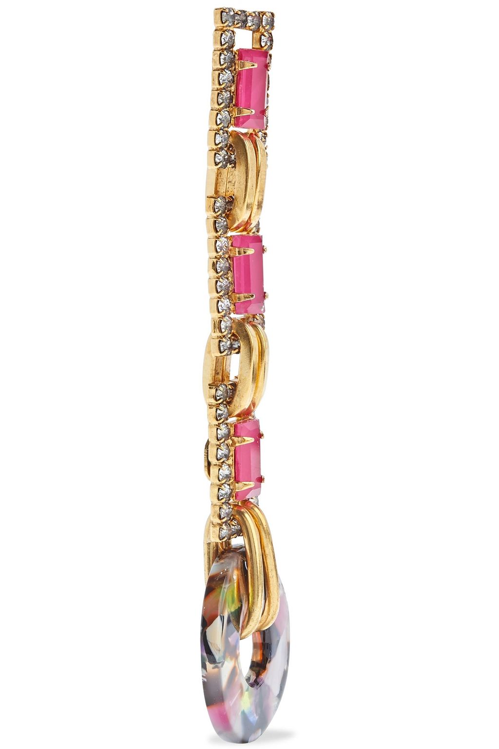 ELIZABETH COLE Hannahlee 24-karat gold-plated, crystal and marbled acetate earrings