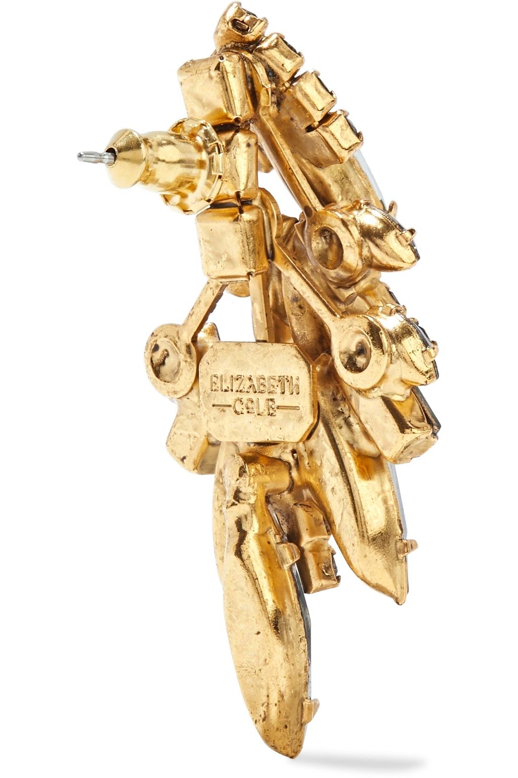 ELIZABETH COLE Lil Billie 24-karat gold-plated Swarovski crystal earrings