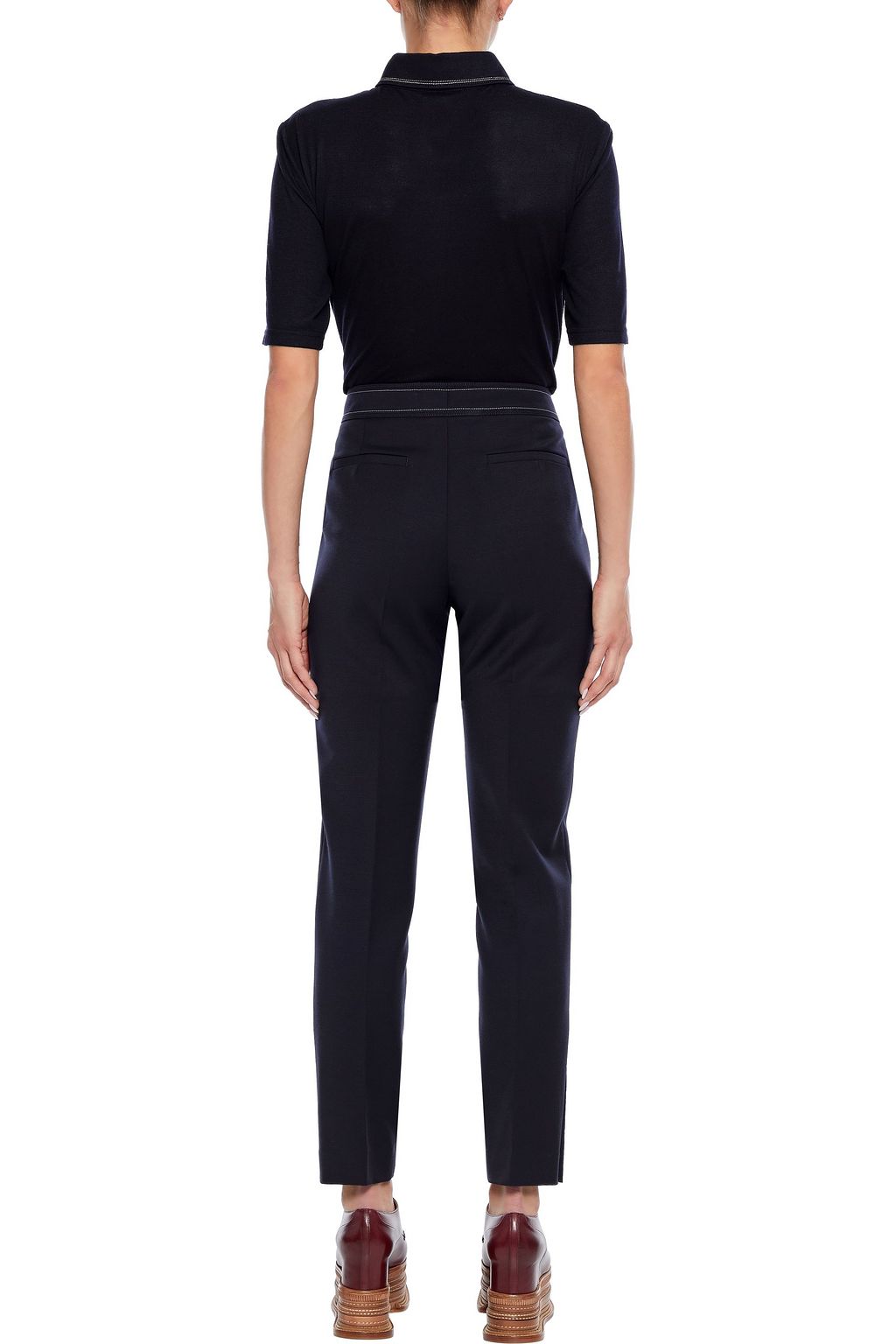 GABRIELA HEARST Wool and silk-blend piqué polo shirt