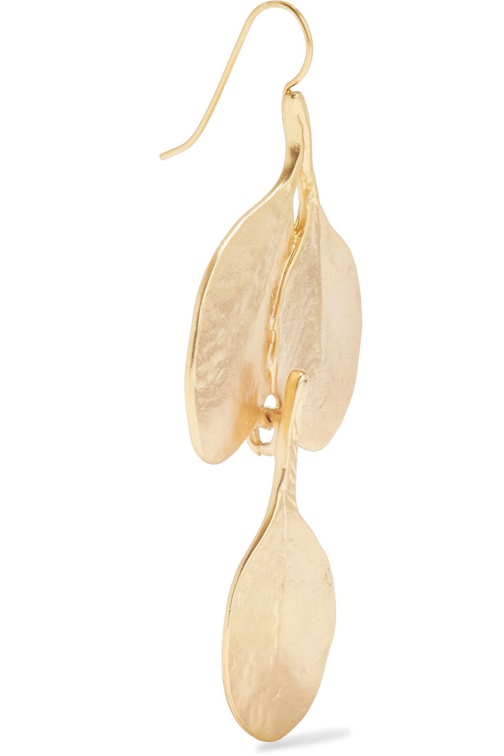 KENNETH JAY LANE Hammered 24-karat gold-plated earrings