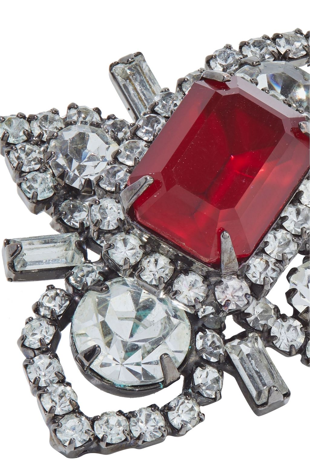 ELIZABETH COLE Annabeth hematite-plated Swarovski crystal earrings