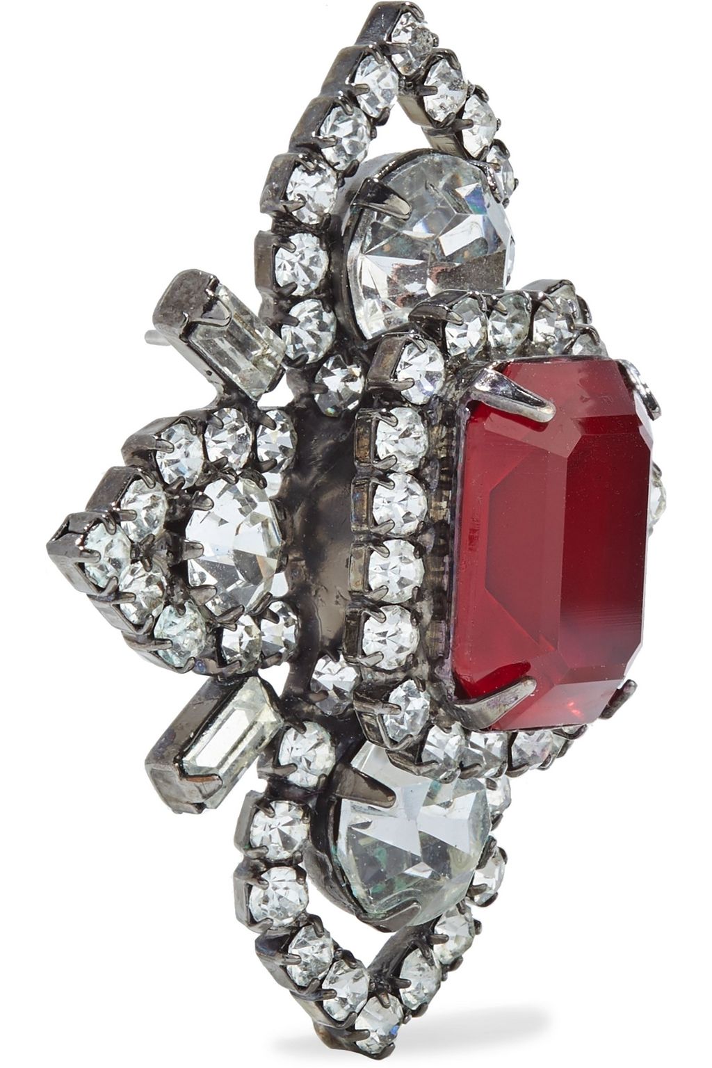 ELIZABETH COLE Annabeth hematite-plated Swarovski crystal earrings