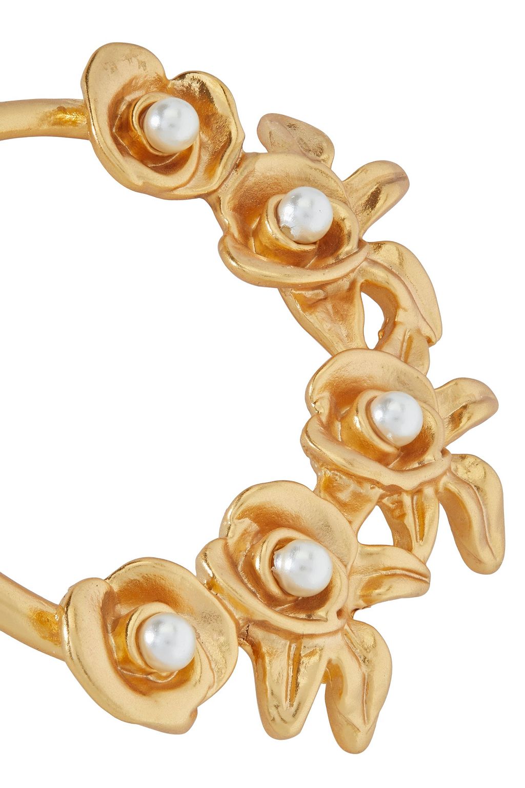KENNETH JAY LANE 24-karat gold-plated faux pearl earrings