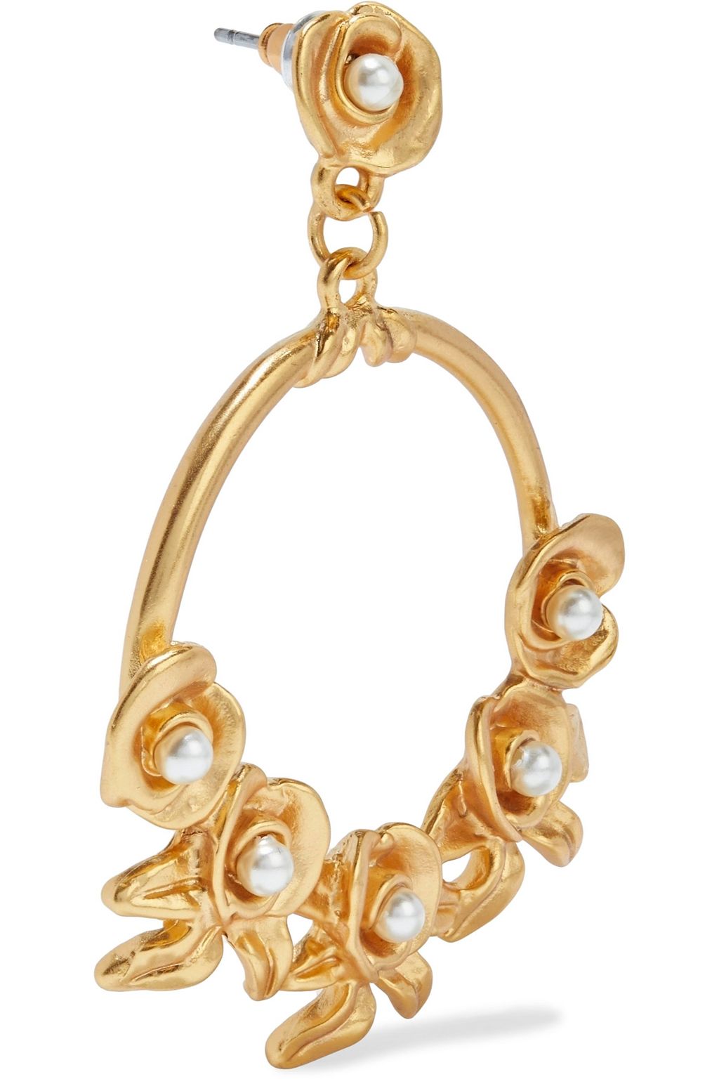 KENNETH JAY LANE 24-karat gold-plated faux pearl earrings