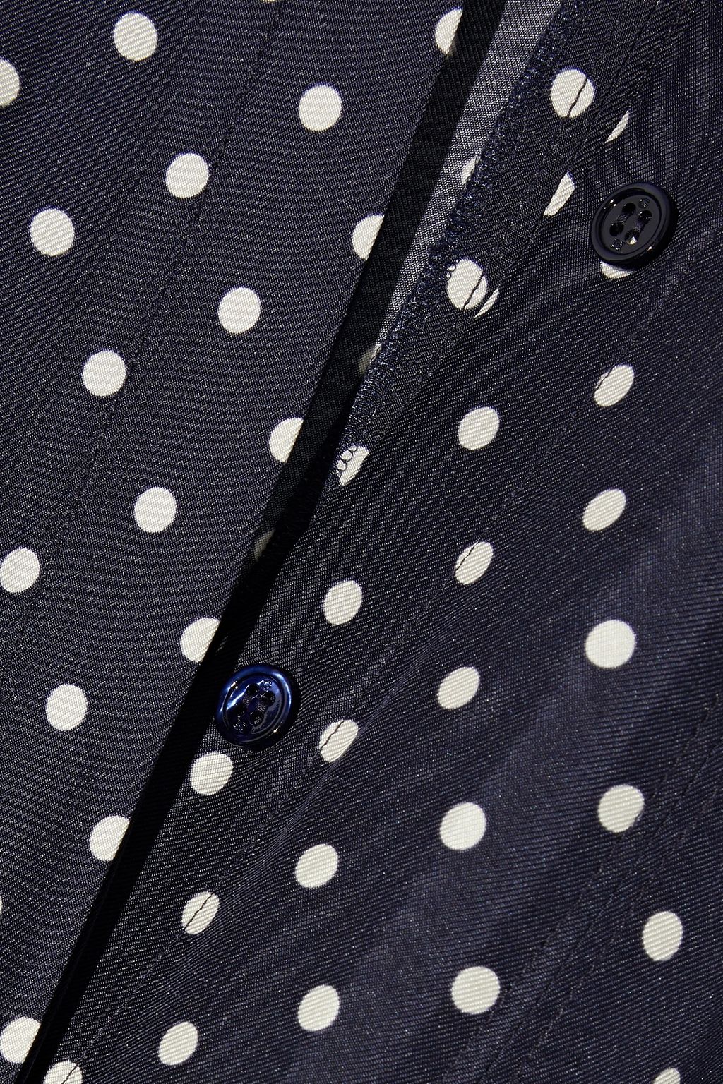 GABRIELA HEARST Descartes belted polka-dot silk-twill midi shirt dress