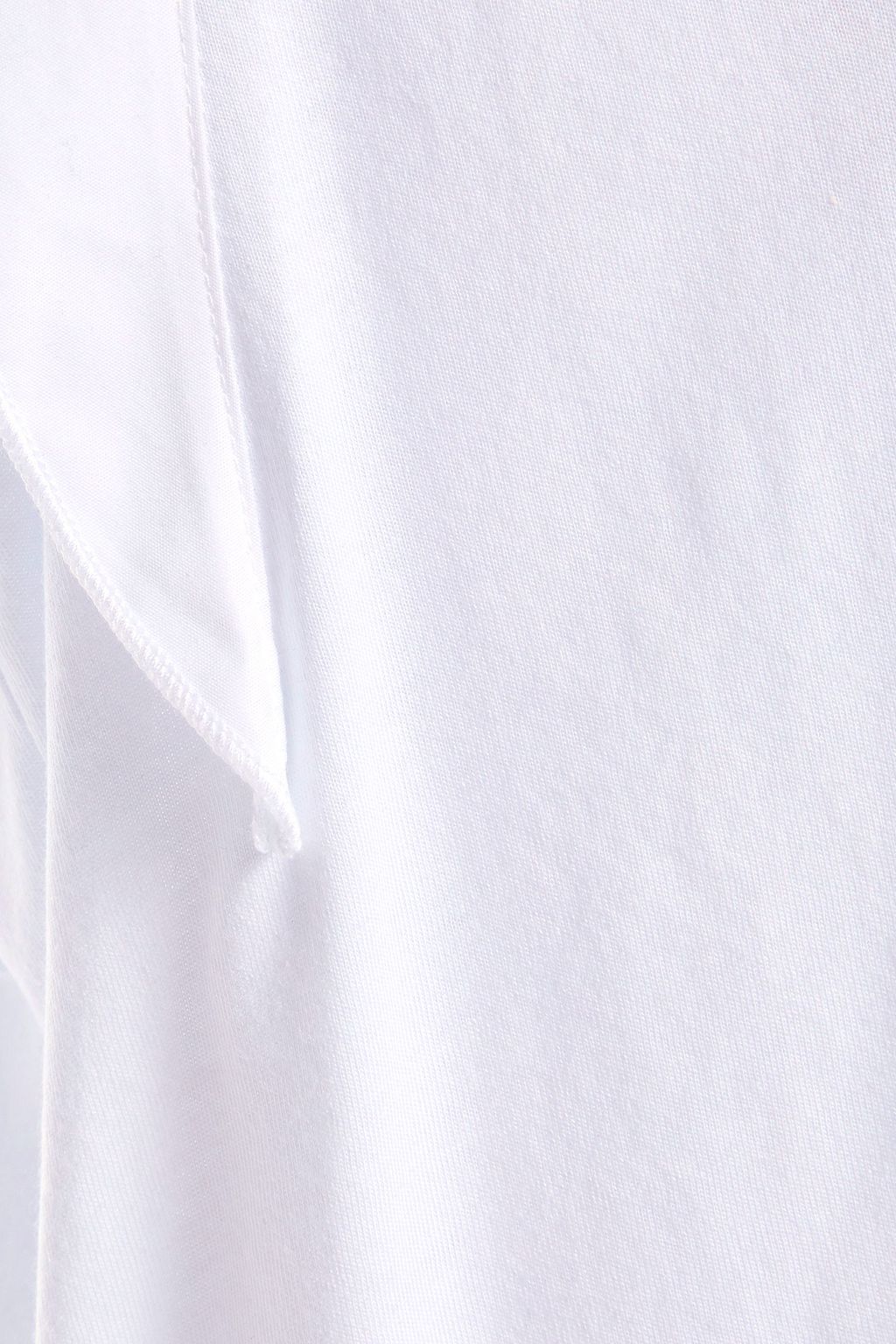 7 FOR ALL MANKIND Ruffled poplin-trimmed cotton and modal-blend top