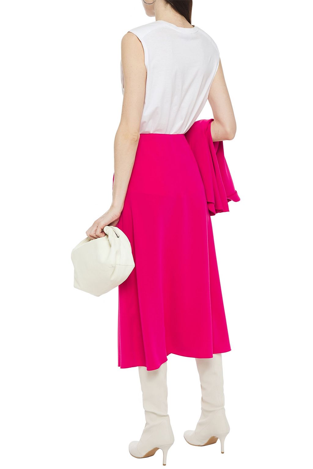 THEORY Stretch-crepe midi skirt