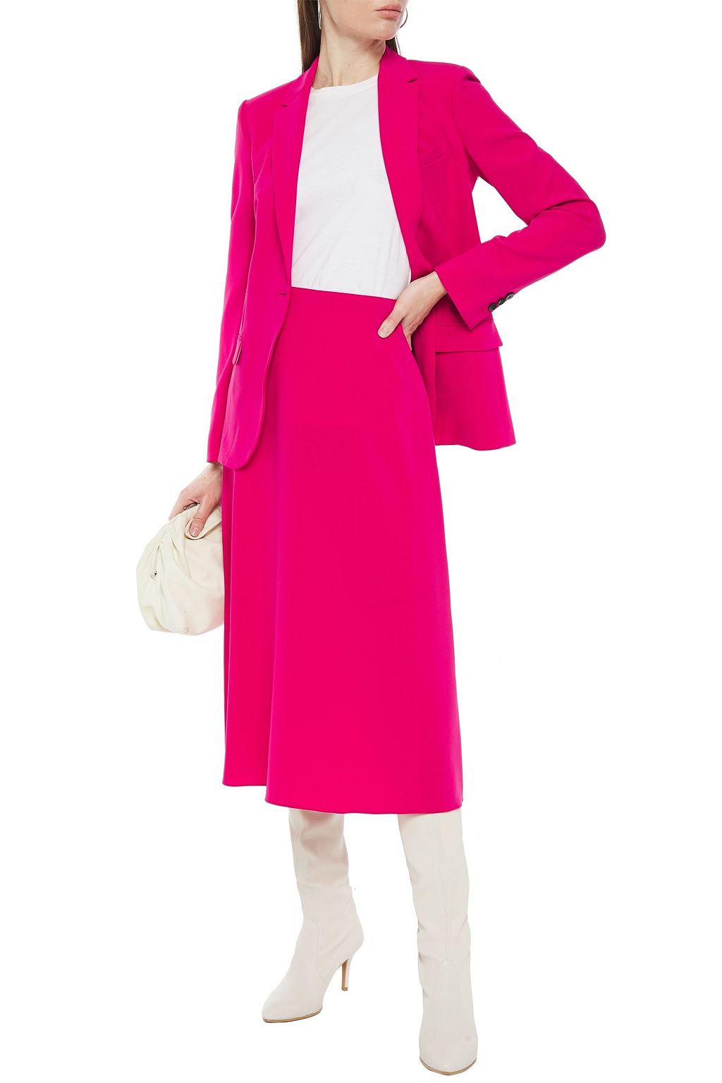 THEORY Stretch-crepe midi skirt