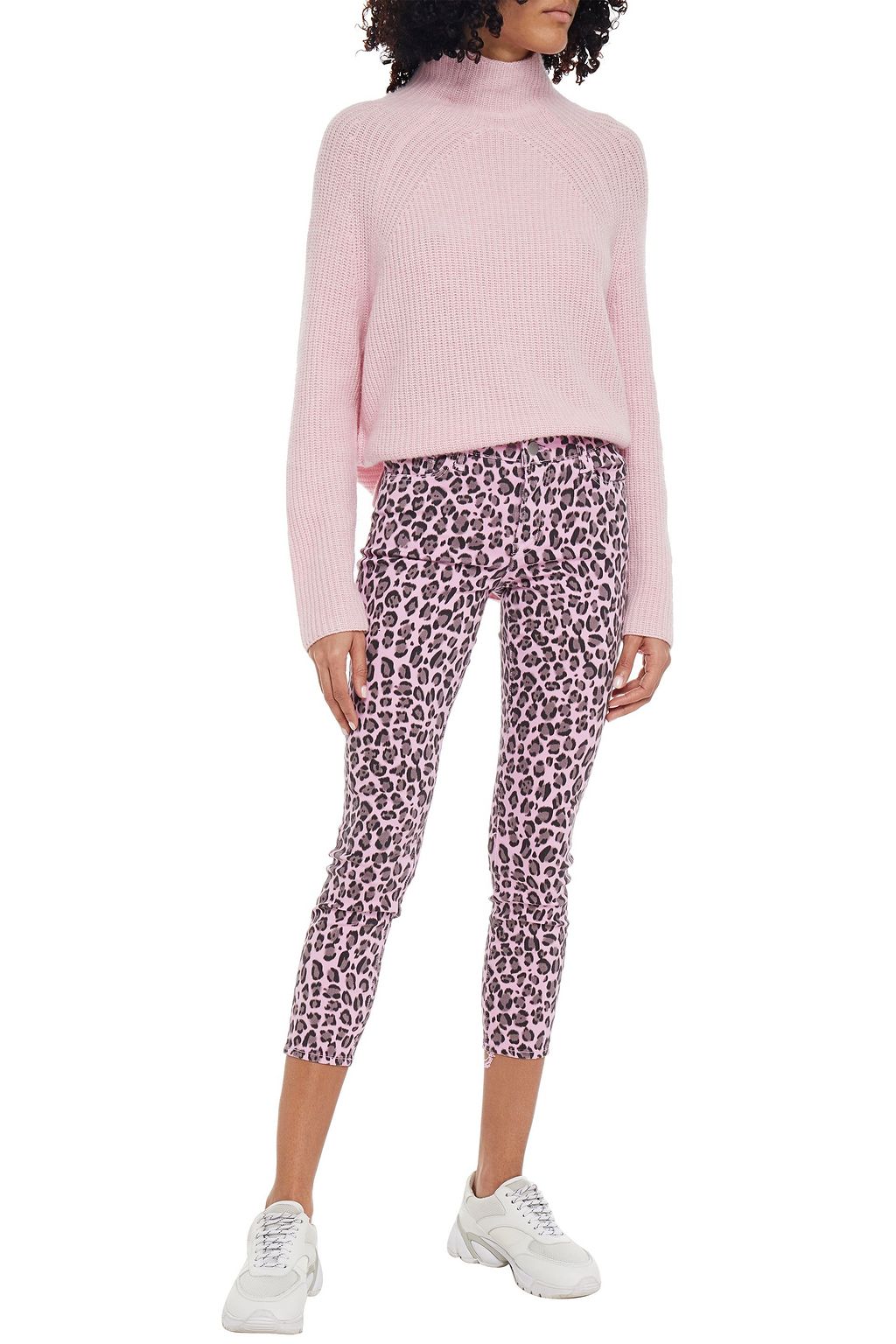 J BRAND Cropped mid-rise leopard-print skinny jeans