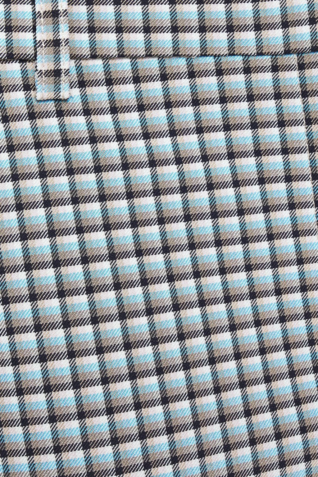 THEORY Cropped checked stretch-twill slim-leg pants