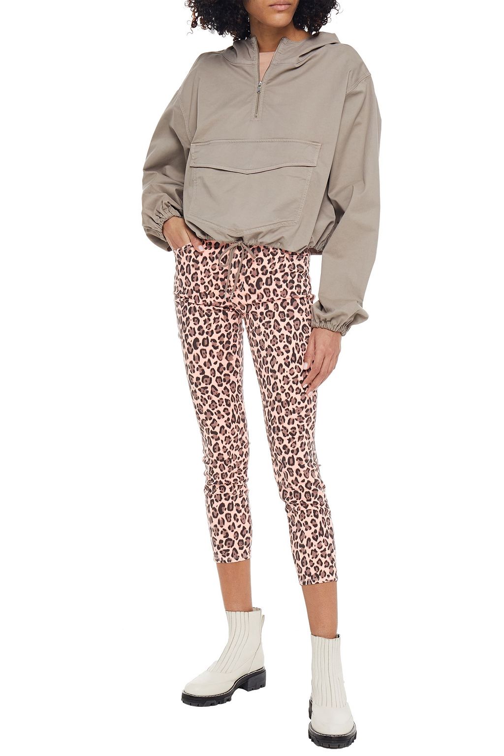 J BRAND Cropped mid-rise leopard-print skinny jeans