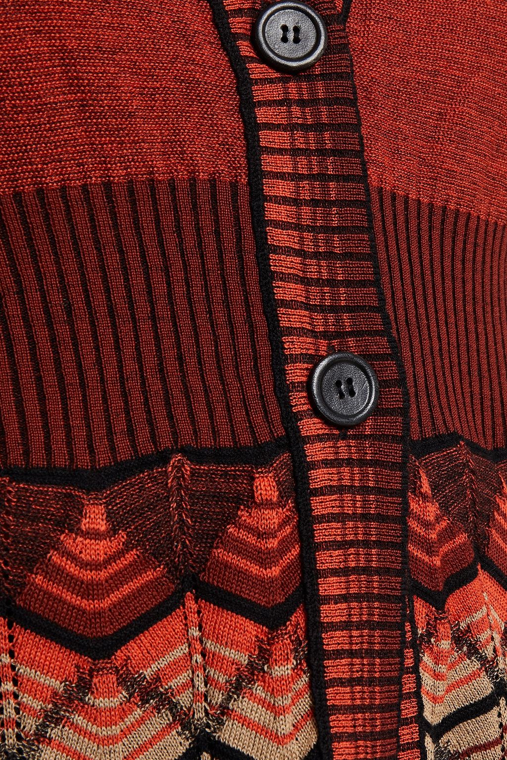 M MISSONI Paneled crochet-knit wool-blend cardigan