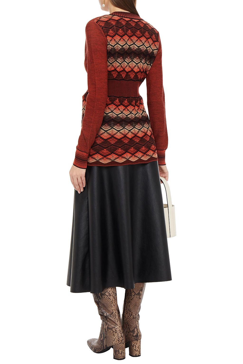 M MISSONI Paneled crochet-knit wool-blend cardigan