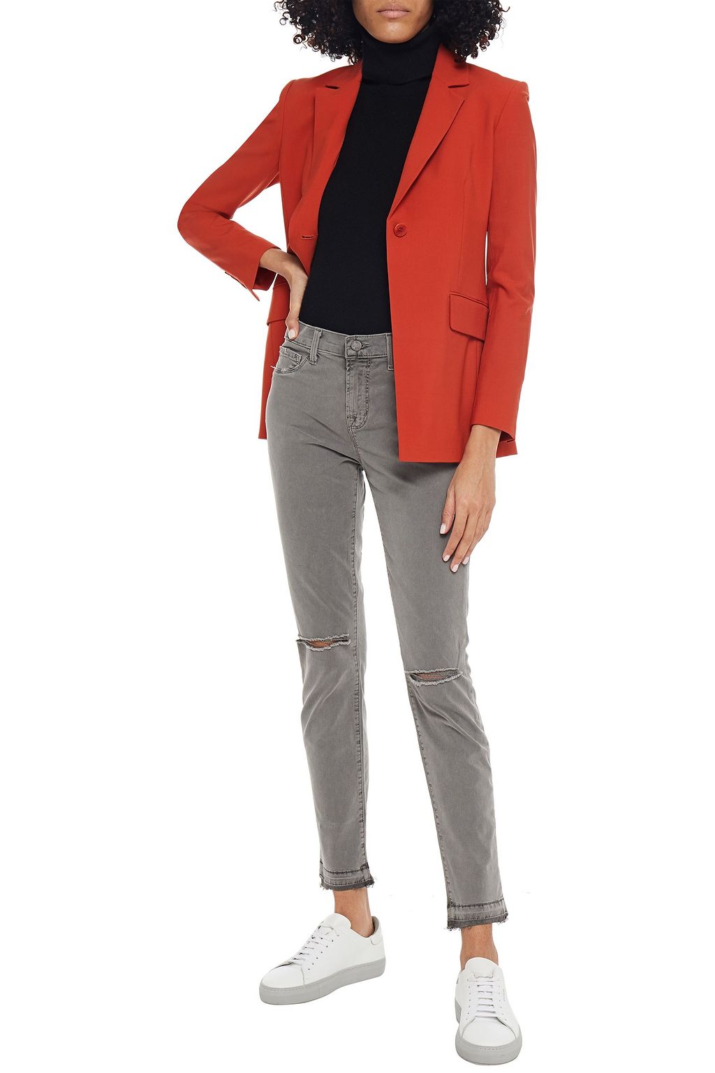 J BRAND Frayed-hem skinny jeans