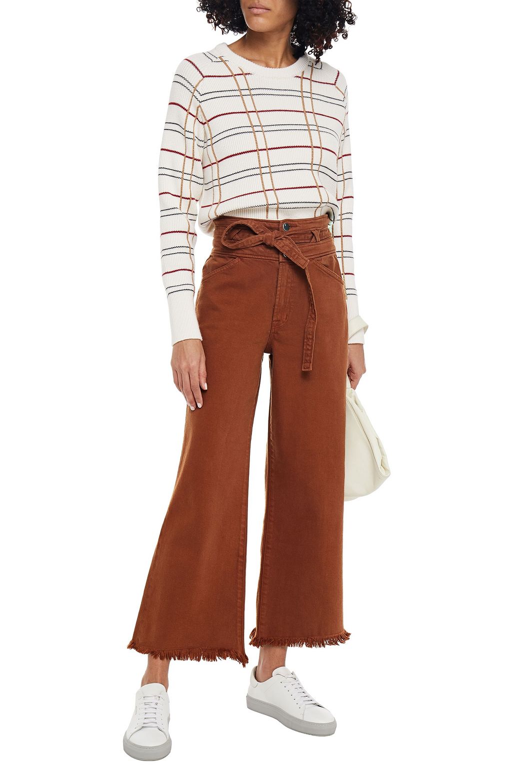 J BRAND クロップド ハイライズ ワイドレッグ ジーンズ
