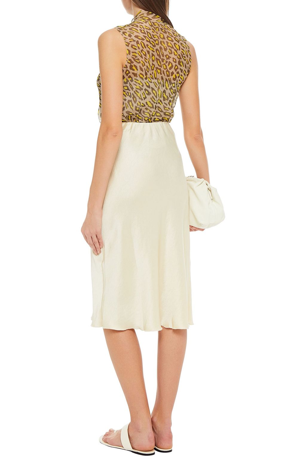 THEORY Pussy-bow leopard-print silk-georgette top