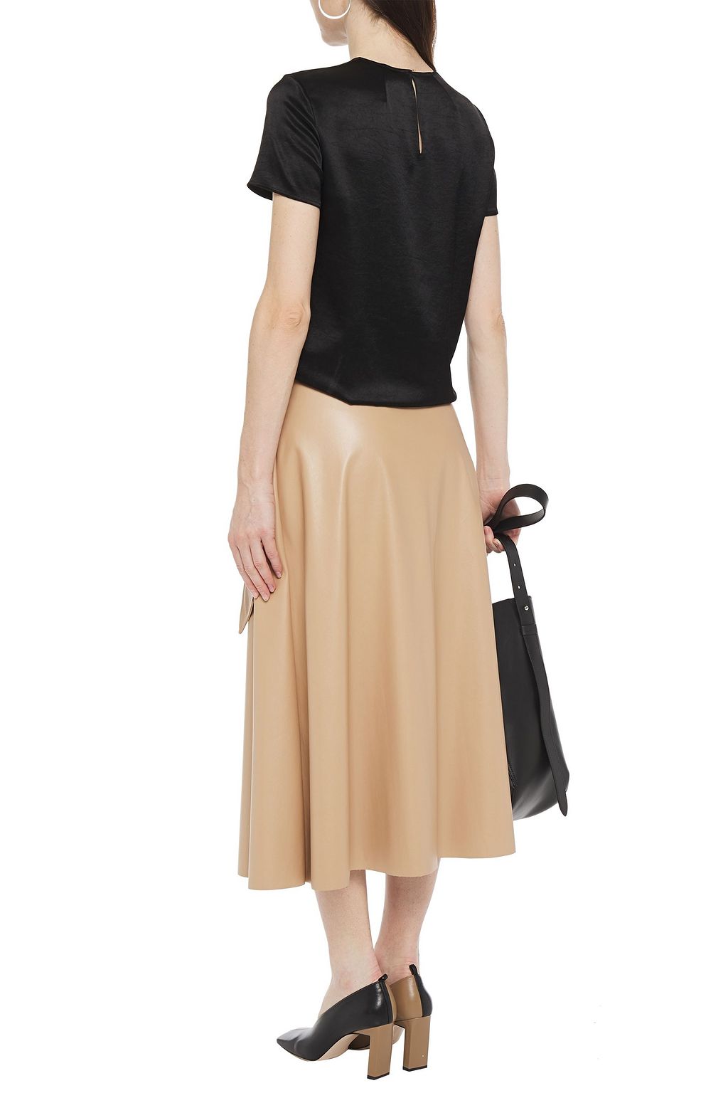 THEORY Crinkled satin top