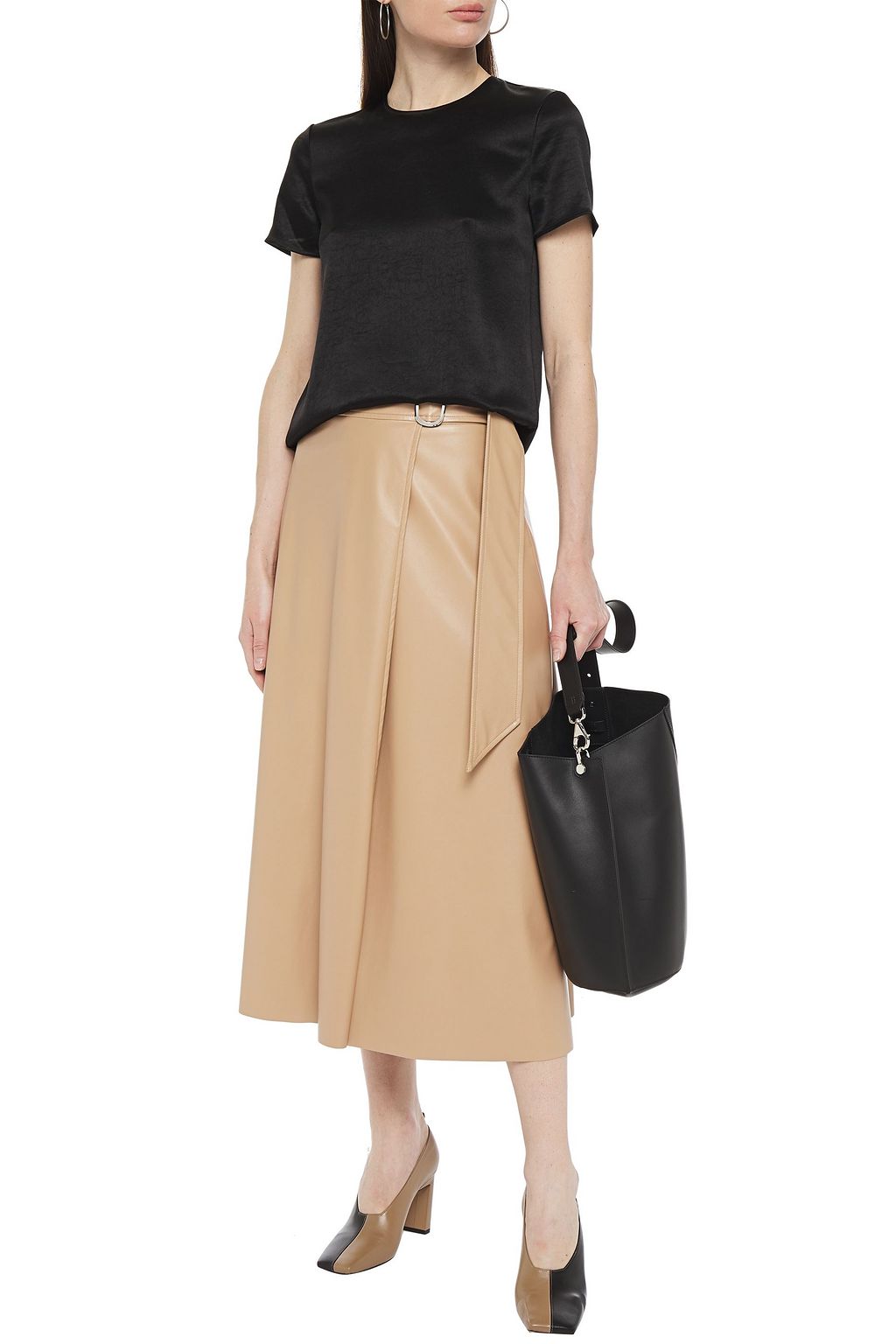 THEORY Crinkled satin top
