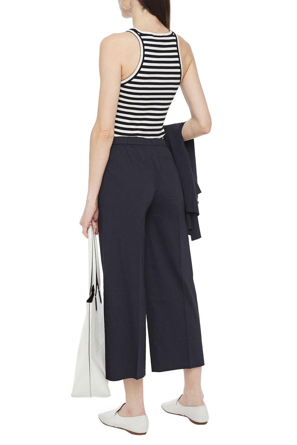 THEORY Cropped linen-blend wide-leg pants