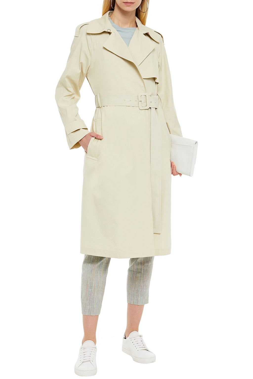 THEORY Cotton and silk-blend twill trench coat
