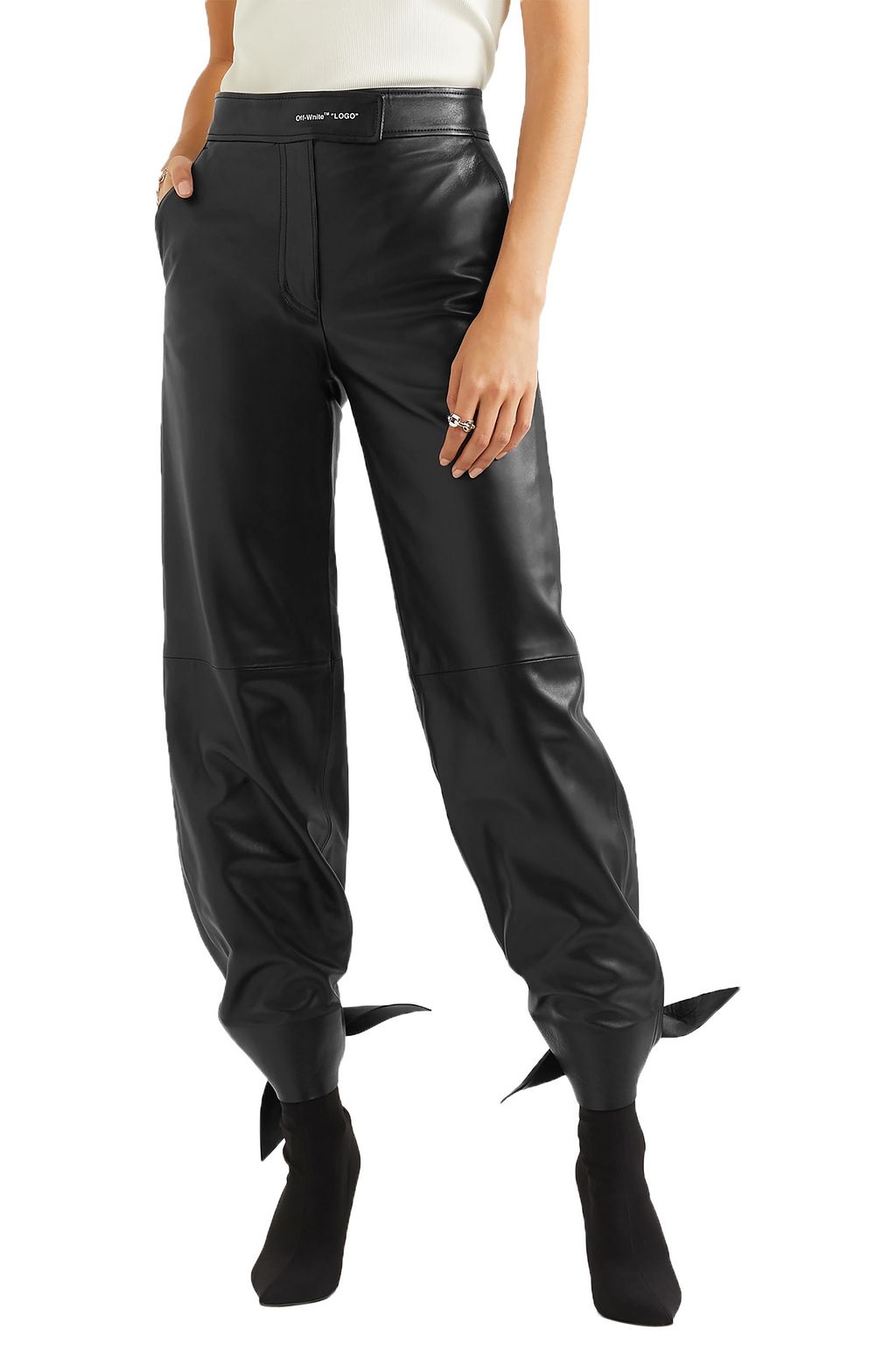 OFF-WHITE™ Leather tapered pants