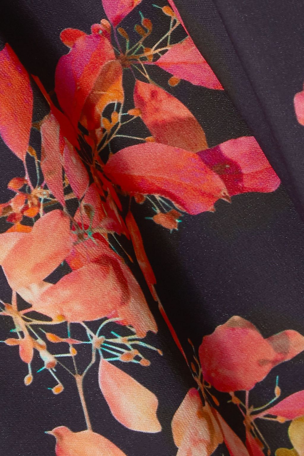 DRIES VAN NOTEN Gathered floral-print crepe de chine blouse
