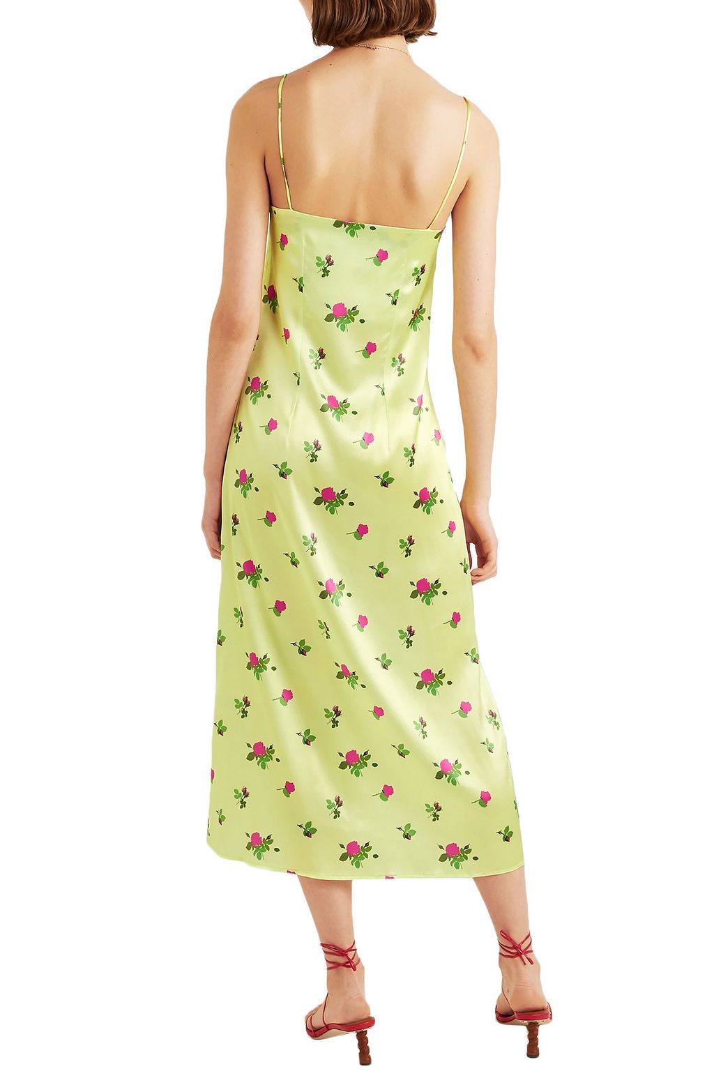 BERNADETTE Hailey floral-print stretch-silk satin midi dress