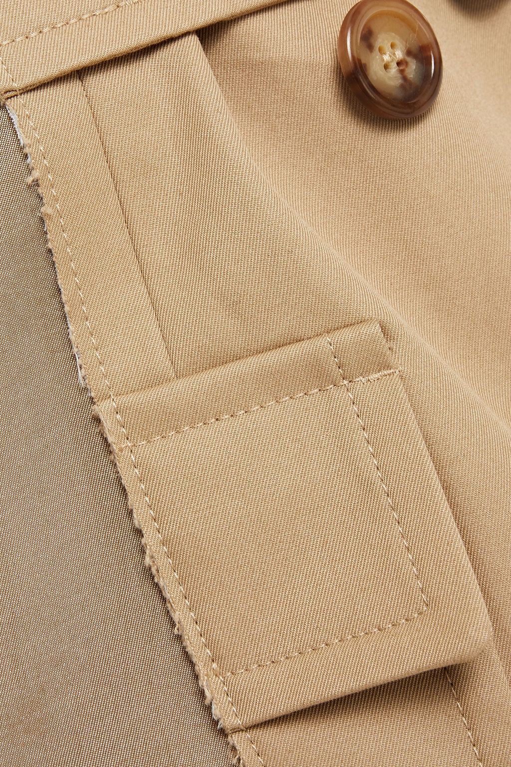 MAISON MARGIELA Satin twill-trimmed distressed cotton-gabardine trench coat