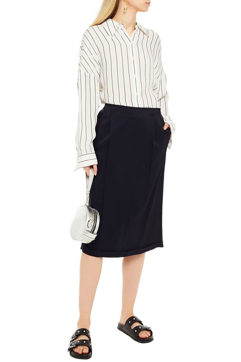 MAISON MARGIELA Satin-twill midi skirt
