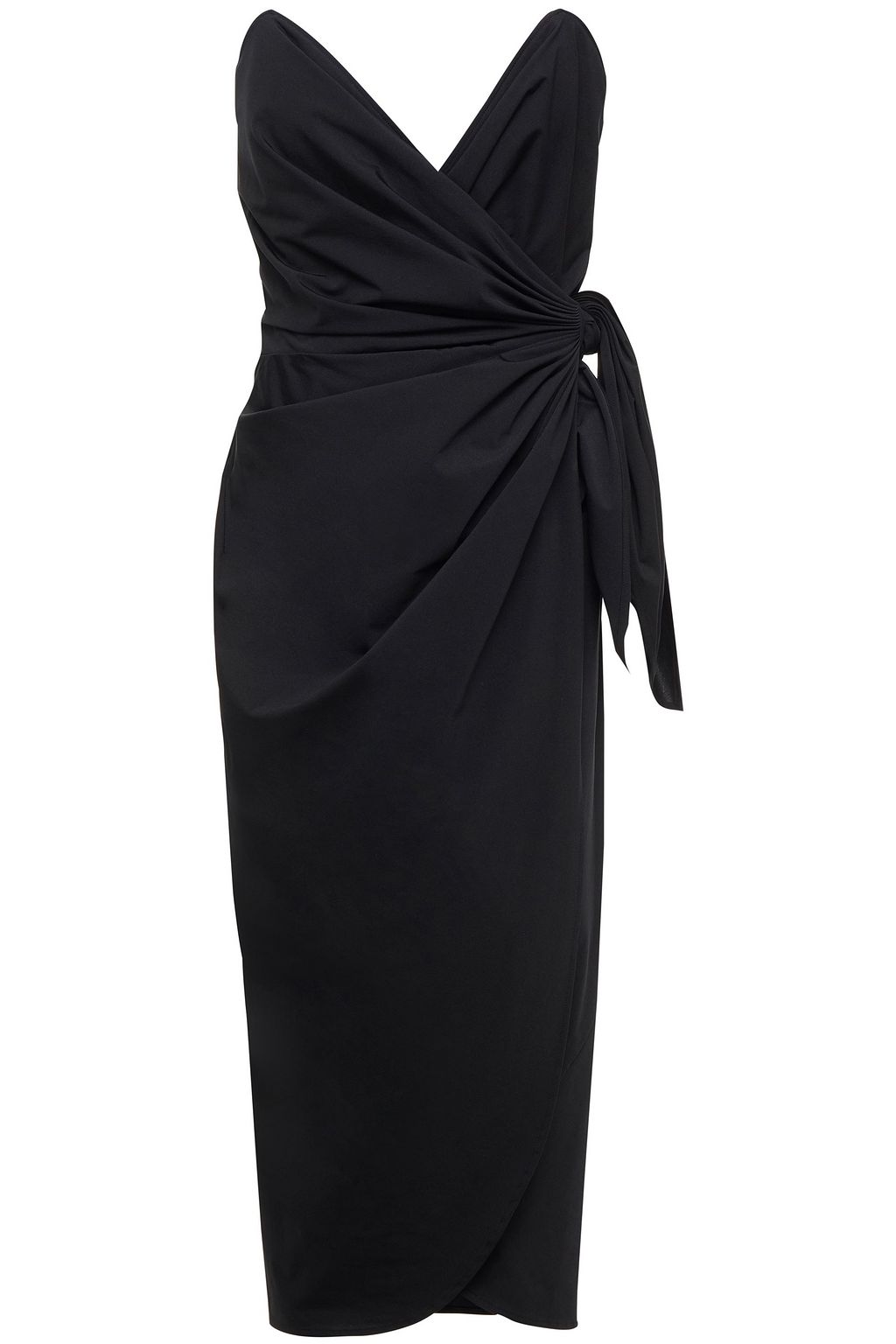 strapless wrap dress