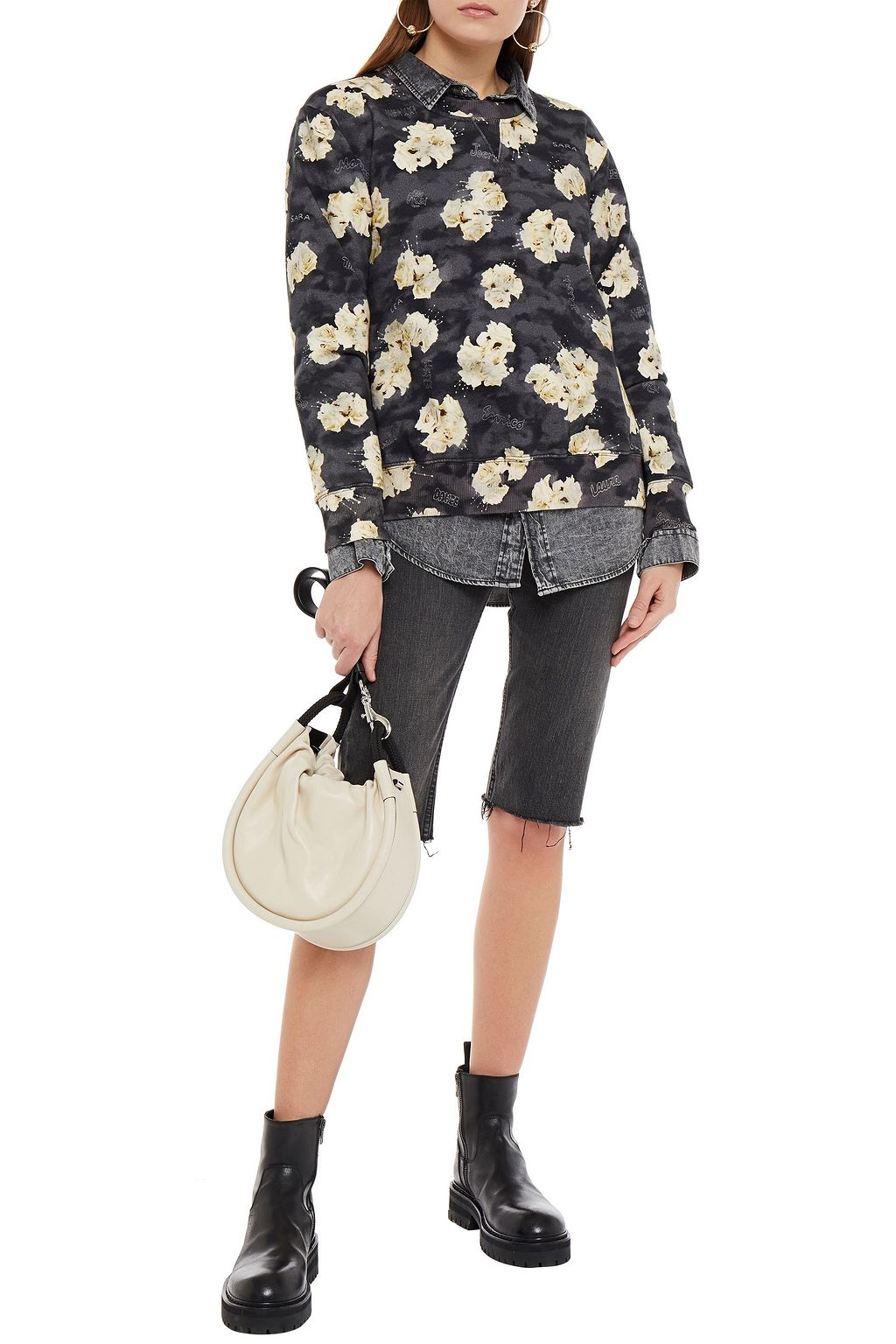 MM6 MAISON MARGIELA Floral-print French cotton-terry sweatshirt