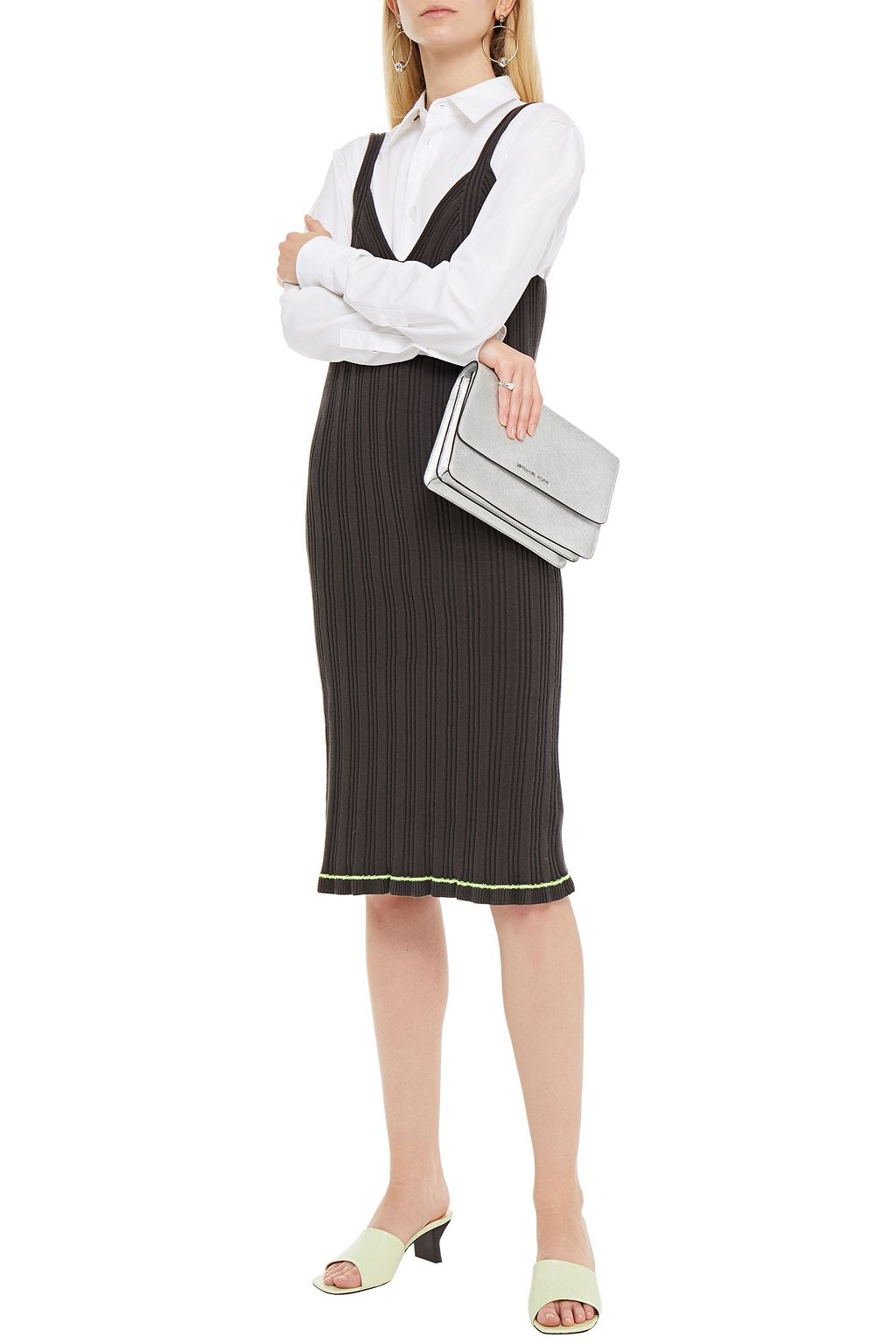 MM6 MAISON MARGIELA Ribbed cotton midi dress
