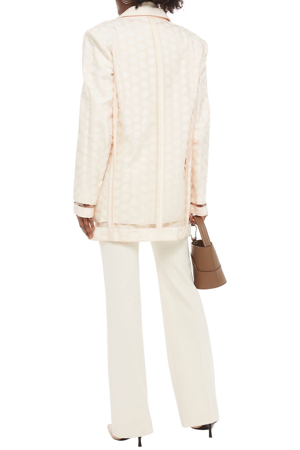 MAISON MARGIELA Layered laser-cut organza and cotton-canvas blazer