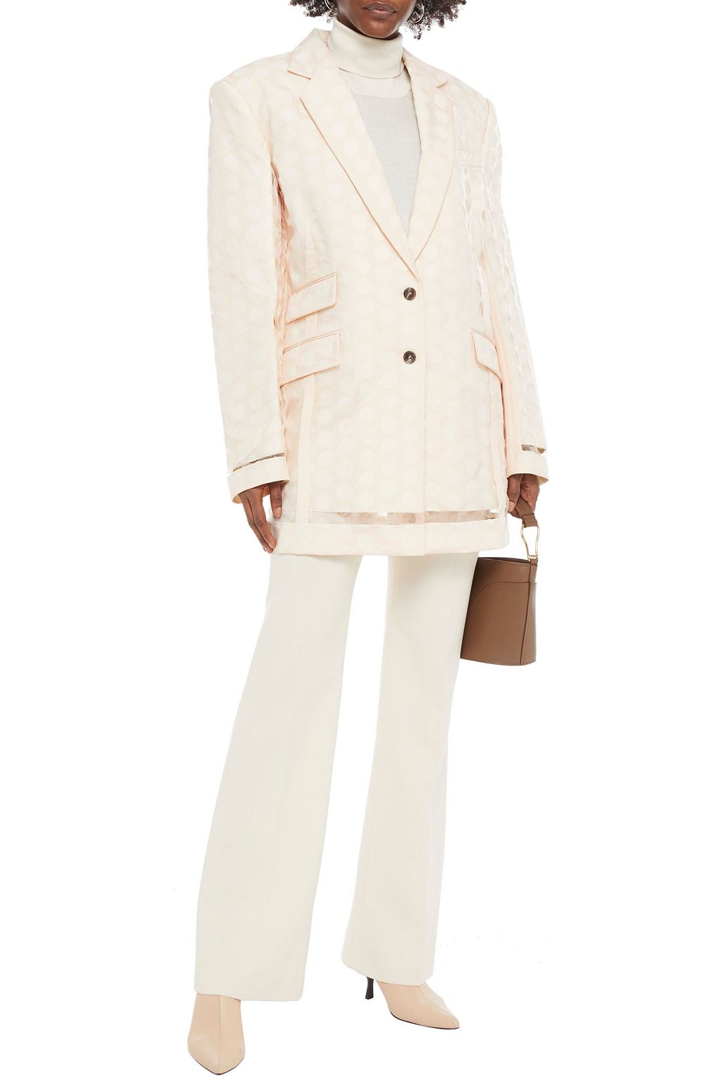 MAISON MARGIELA Layered laser-cut organza and cotton-canvas blazer