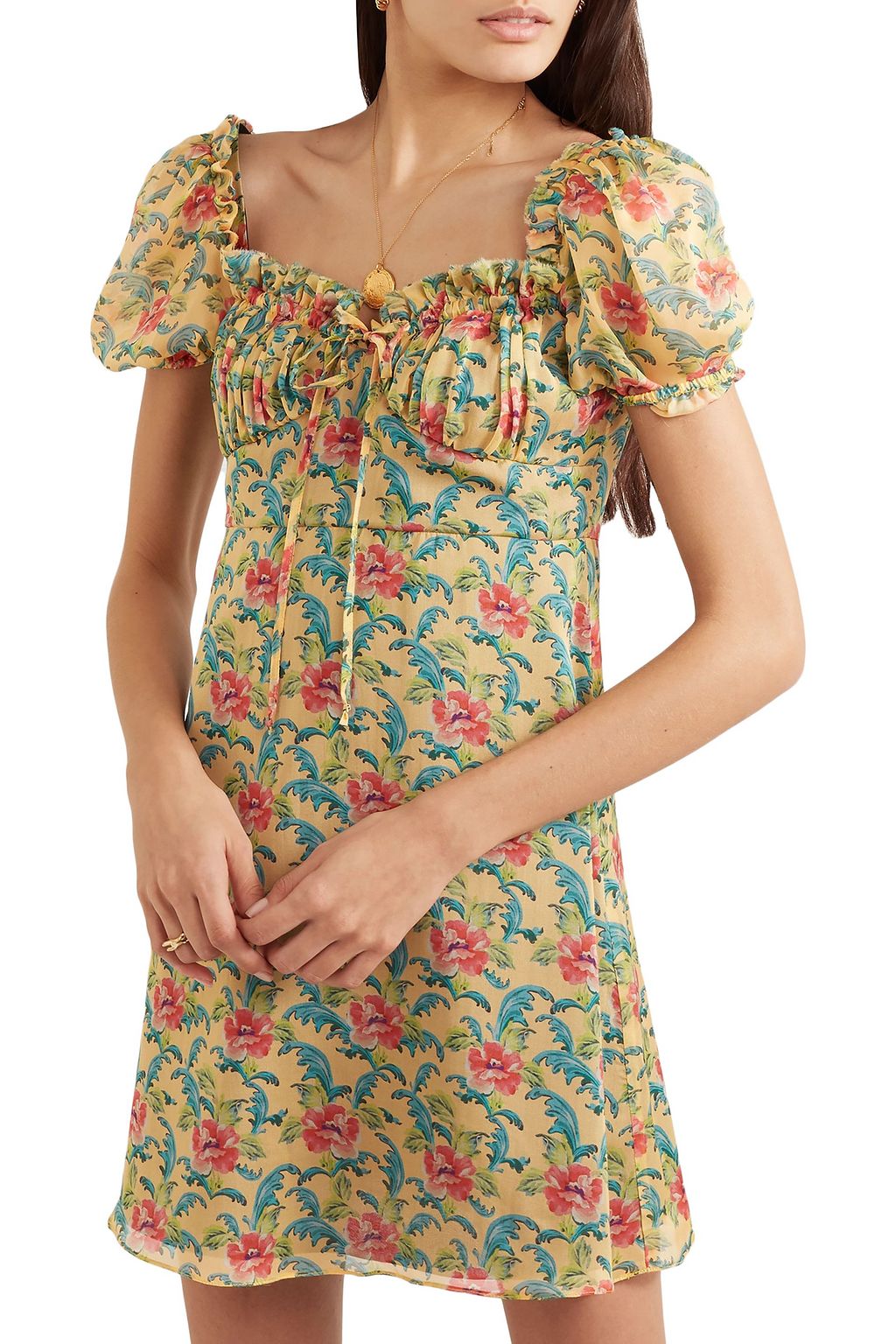 RAQUEL DINIZ Alice floral-print silk-chiffon mini dress