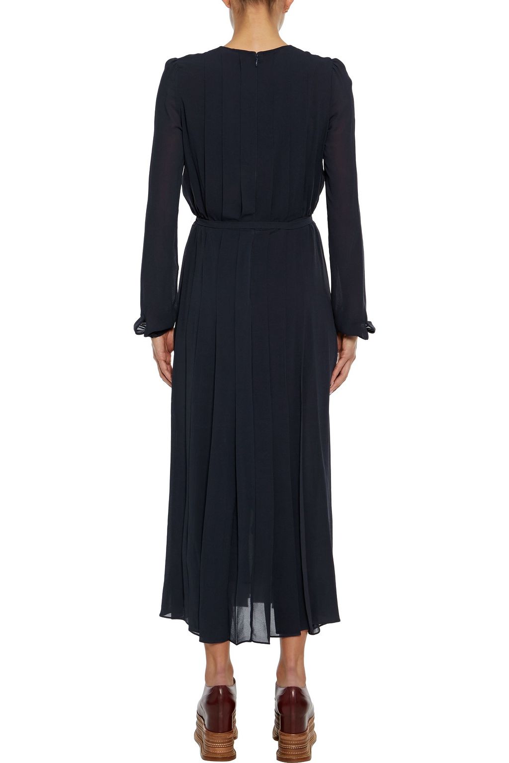 GABRIELA HEARST Adelaide belted pleated silk-georgette midi dress