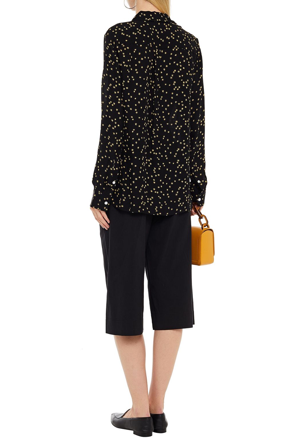 THEORY Printed silk-crepe shirt