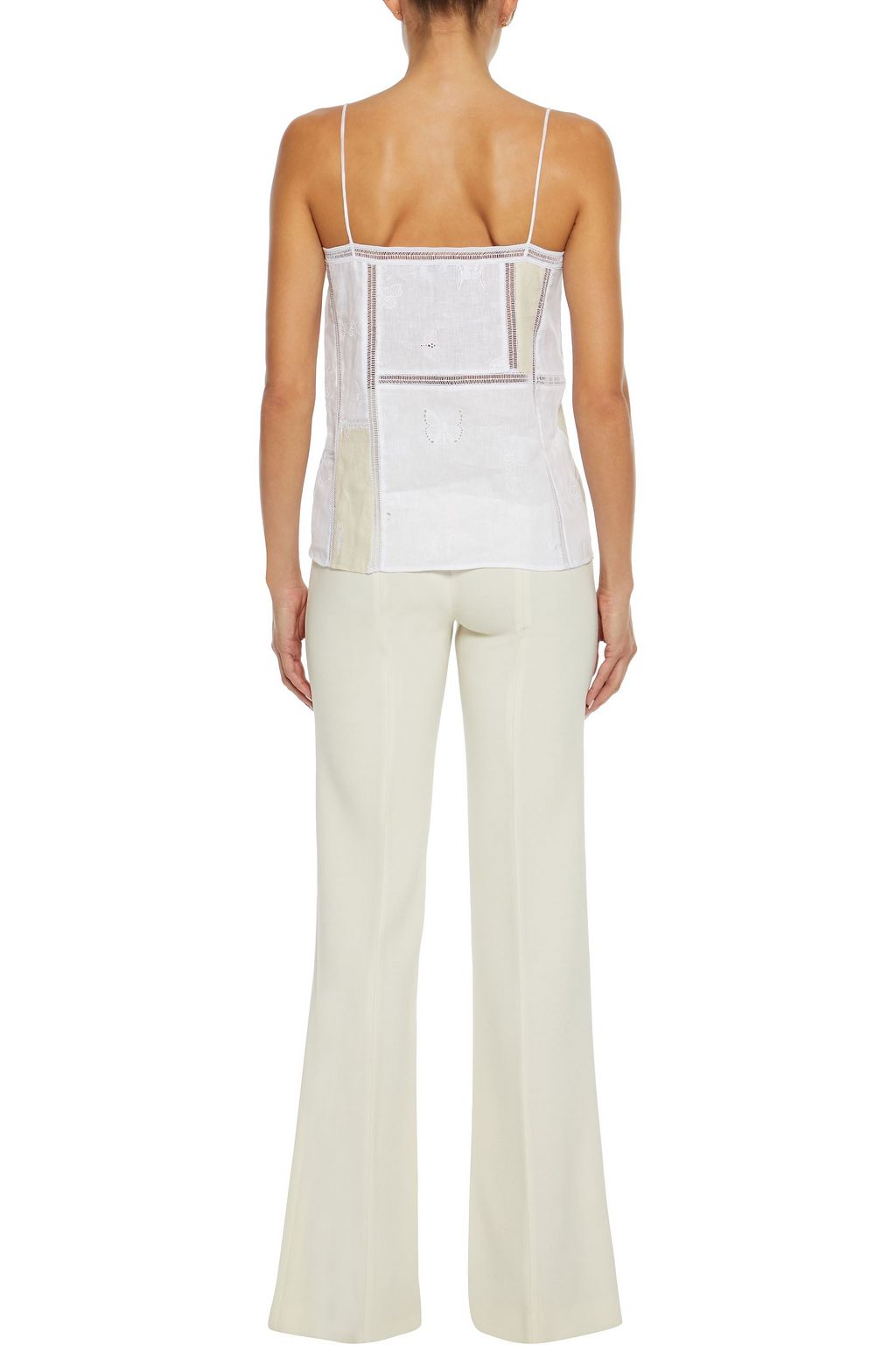 GABRIELA HEARST Castor embroidered patchwork linen camisole