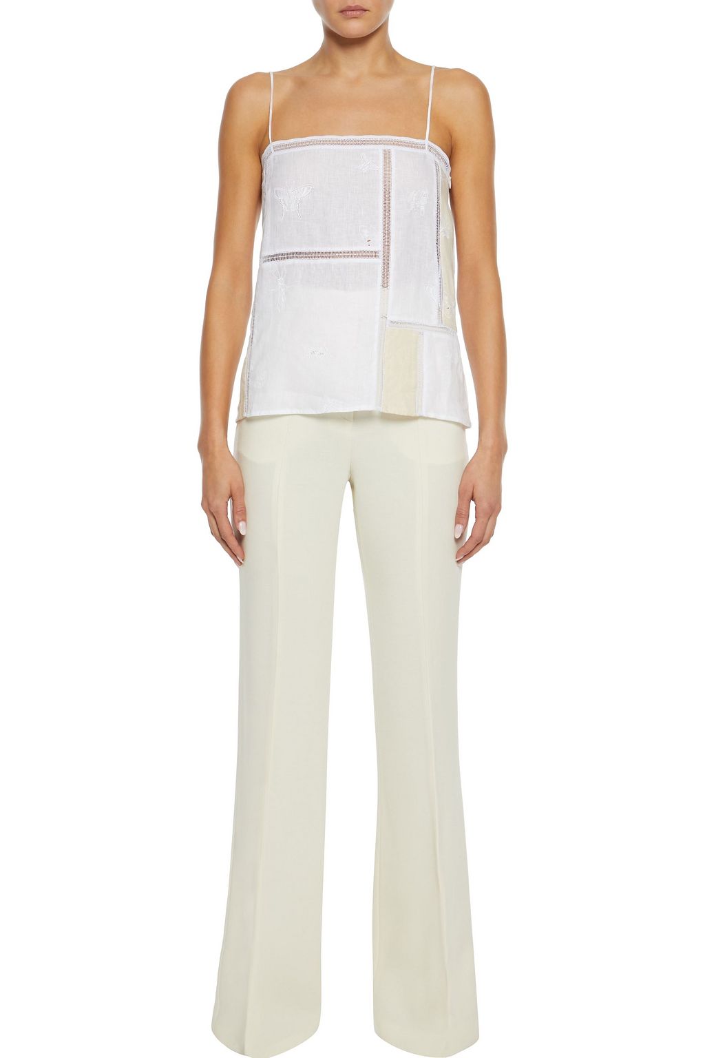 GABRIELA HEARST Castor embroidered patchwork linen camisole