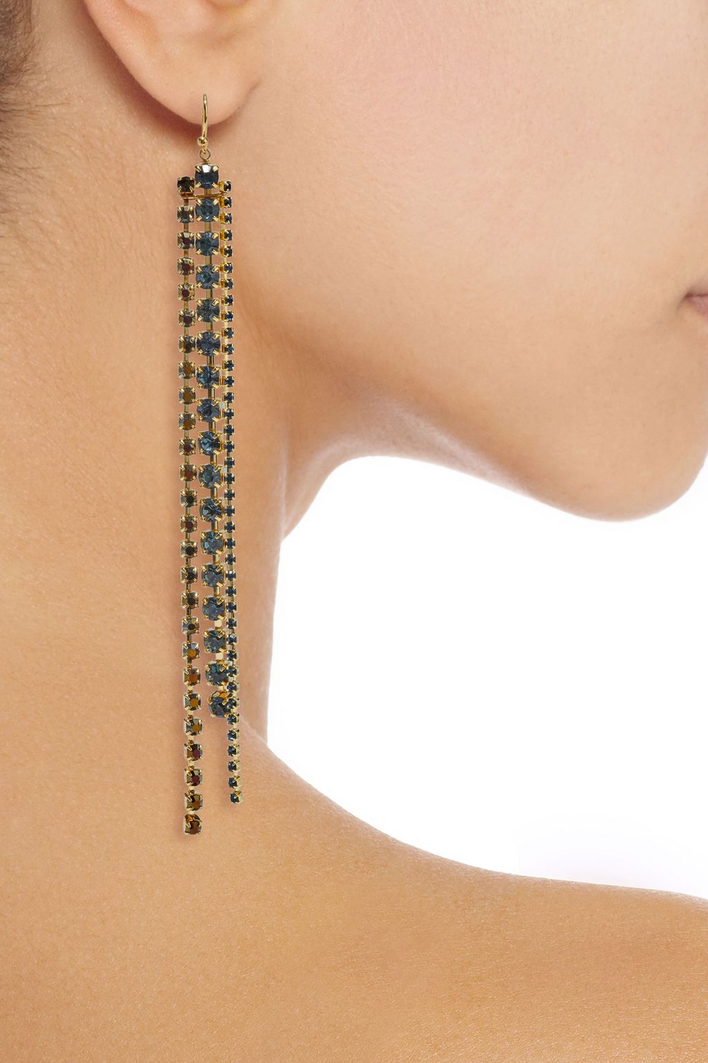 CHAN LUU 18-karat gold-plated sterling silver crystal earrings