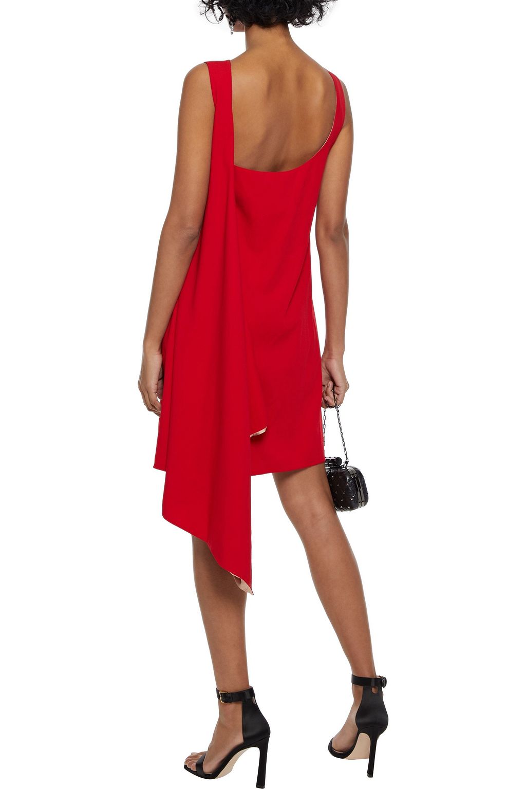 VALENTINO GARAVANI Draped wool-crepe mini dress