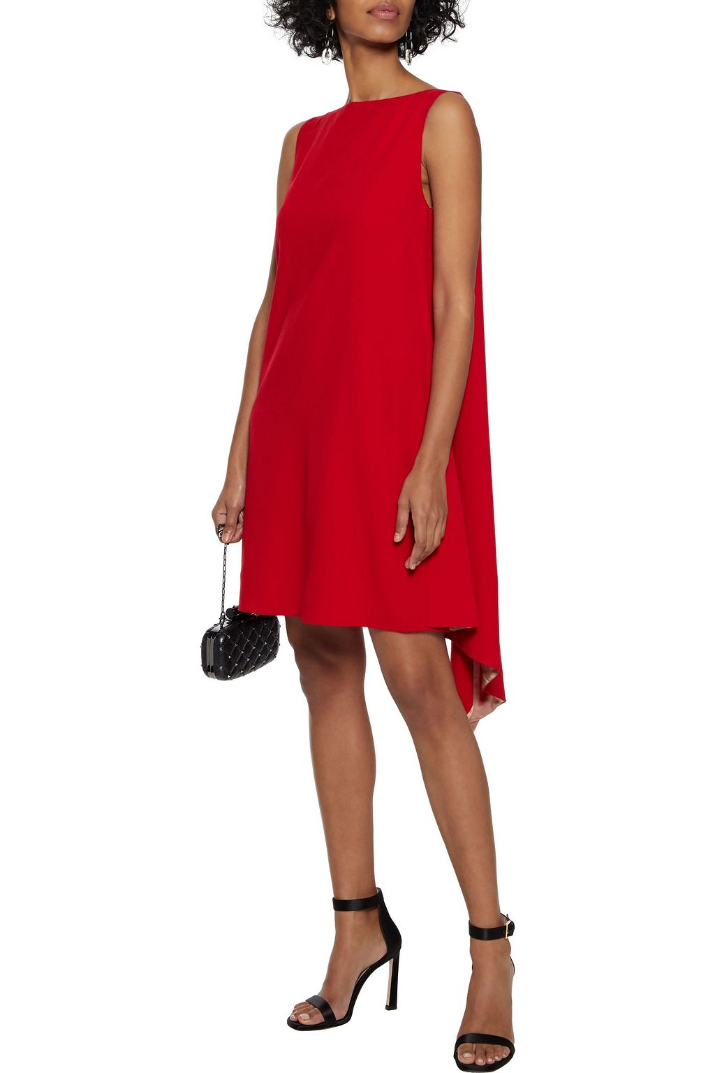 VALENTINO GARAVANI Draped wool-crepe mini dress