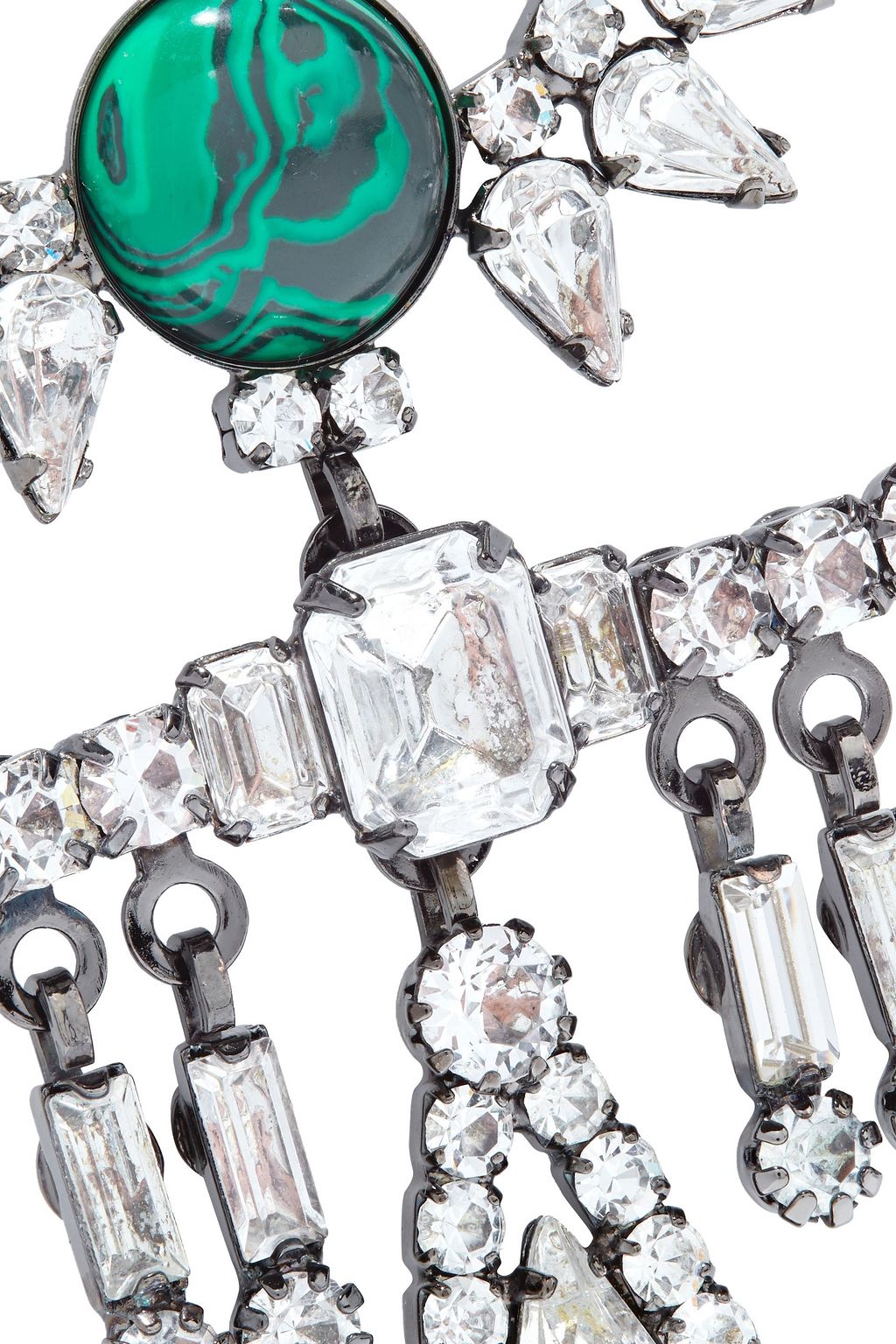 ELIZABETH COLE Elisa hematite-plated, Swarovski crystal and stone earrings
